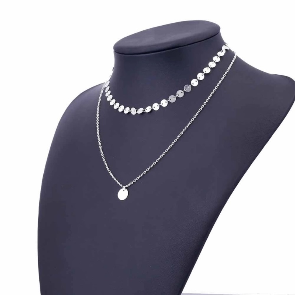 5 for $25 Two Layer Medallion Necklace - Picture 5 of 6
