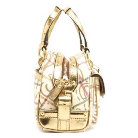 💕NWOT💕TATTERSALL GRAFFITI DOMED SATCHEL gold - Picture 2 of 6
