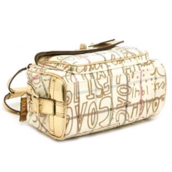 💕NWOT💕TATTERSALL GRAFFITI DOMED SATCHEL gold - Picture 4 of 6