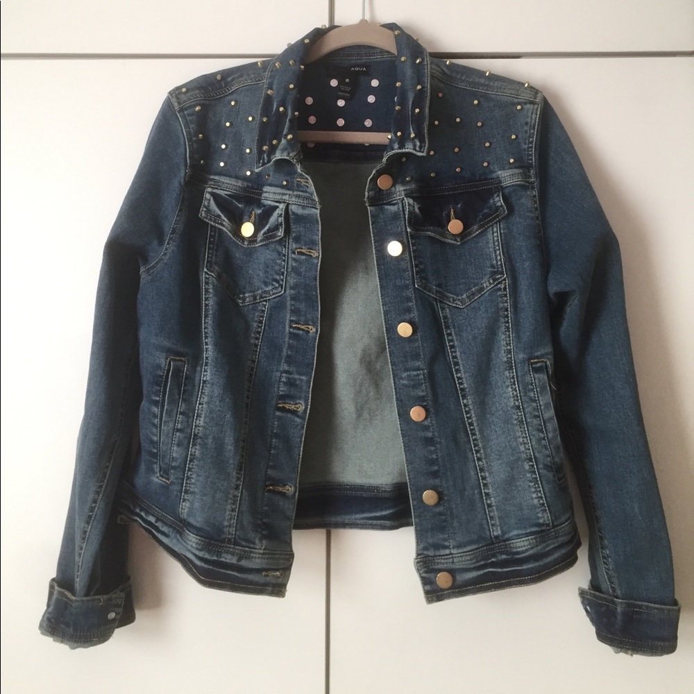 Cute denim jean jacket with gold studs