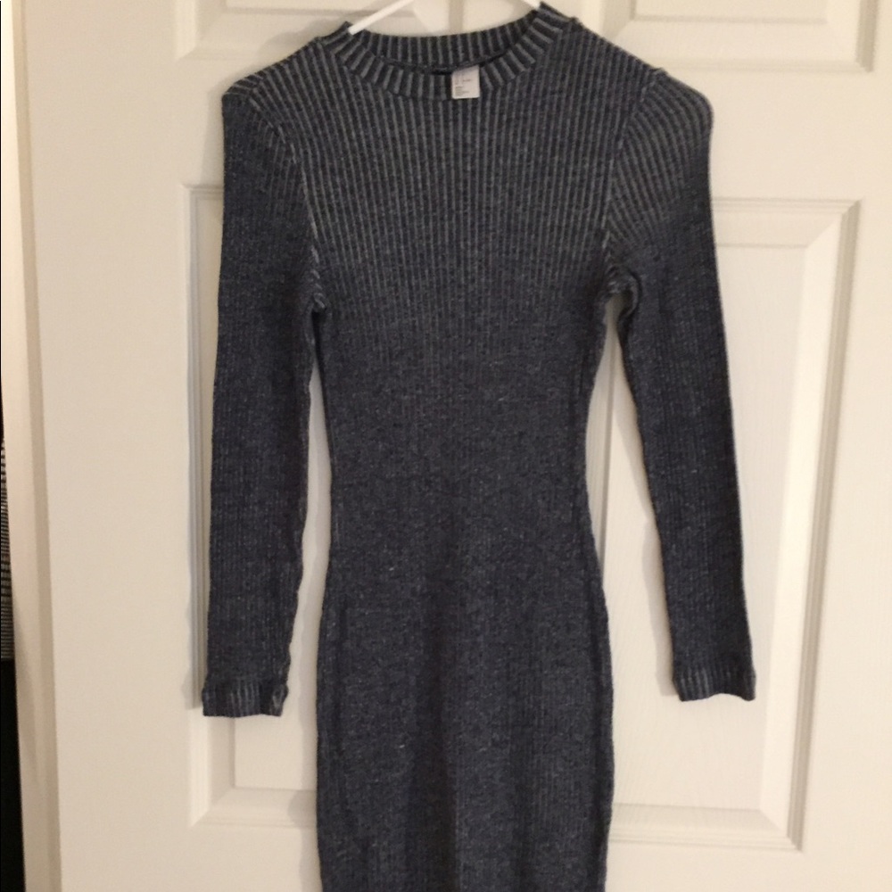 Long sleeve ribbed dress
