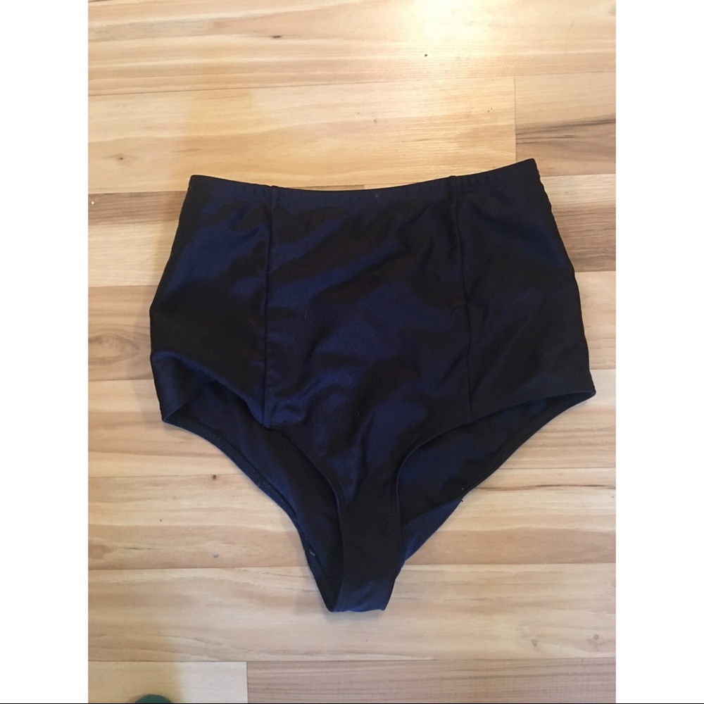 American Apparel Black Highwaisted Swim Bottoms
