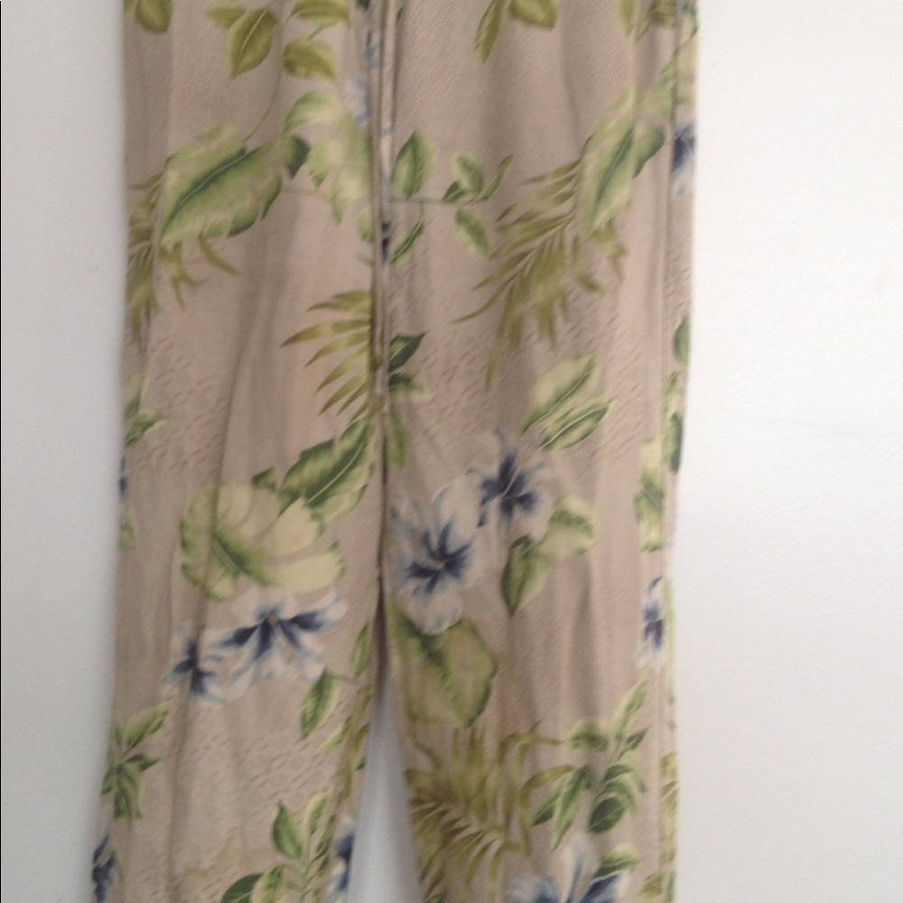 Tropical print pants 1980's