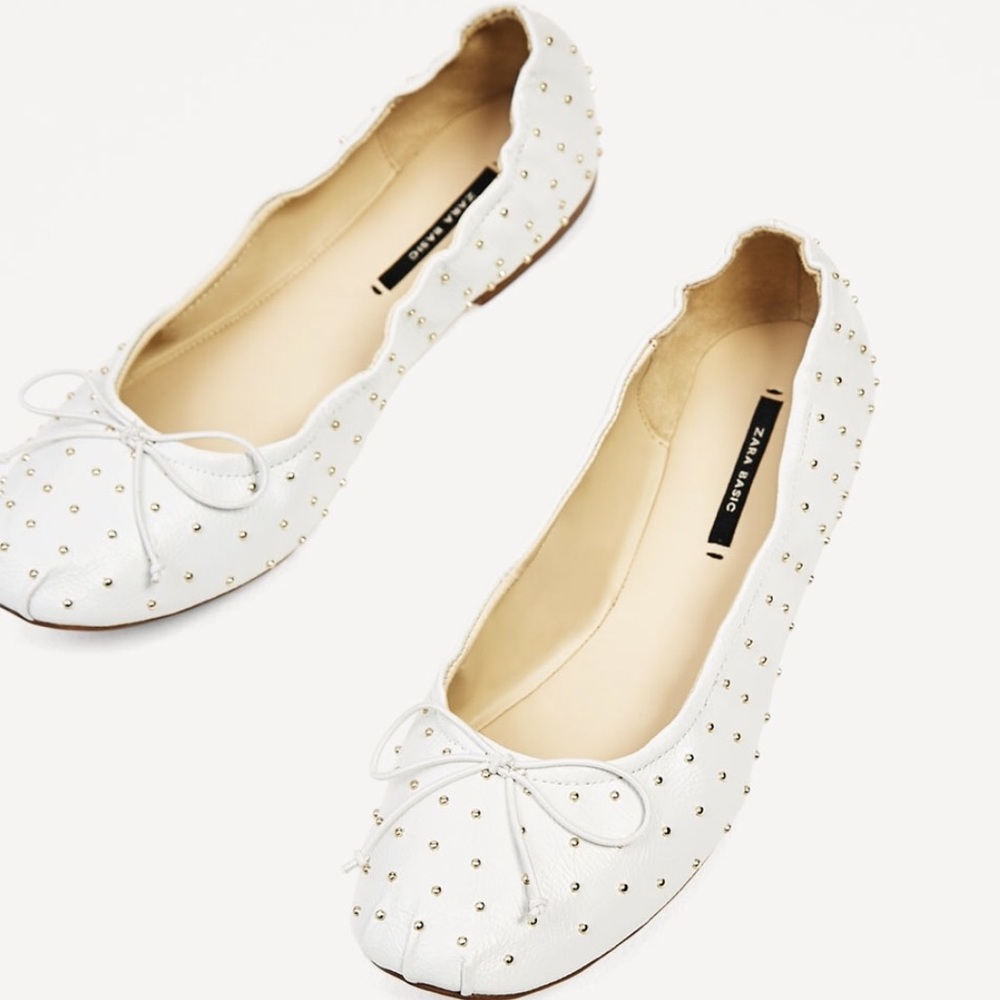 NWT ZARA Studded Ballerina Flats