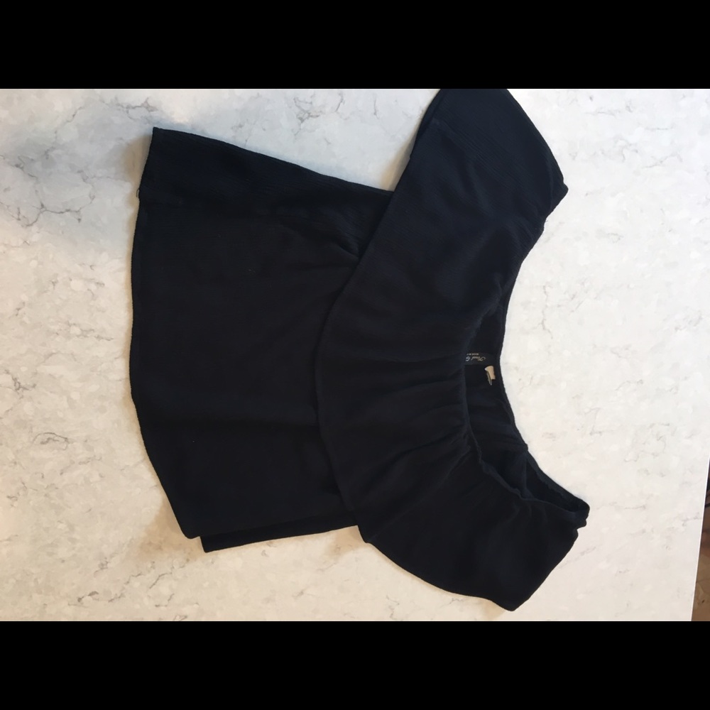 Off The Shoulder Black Flowy Top