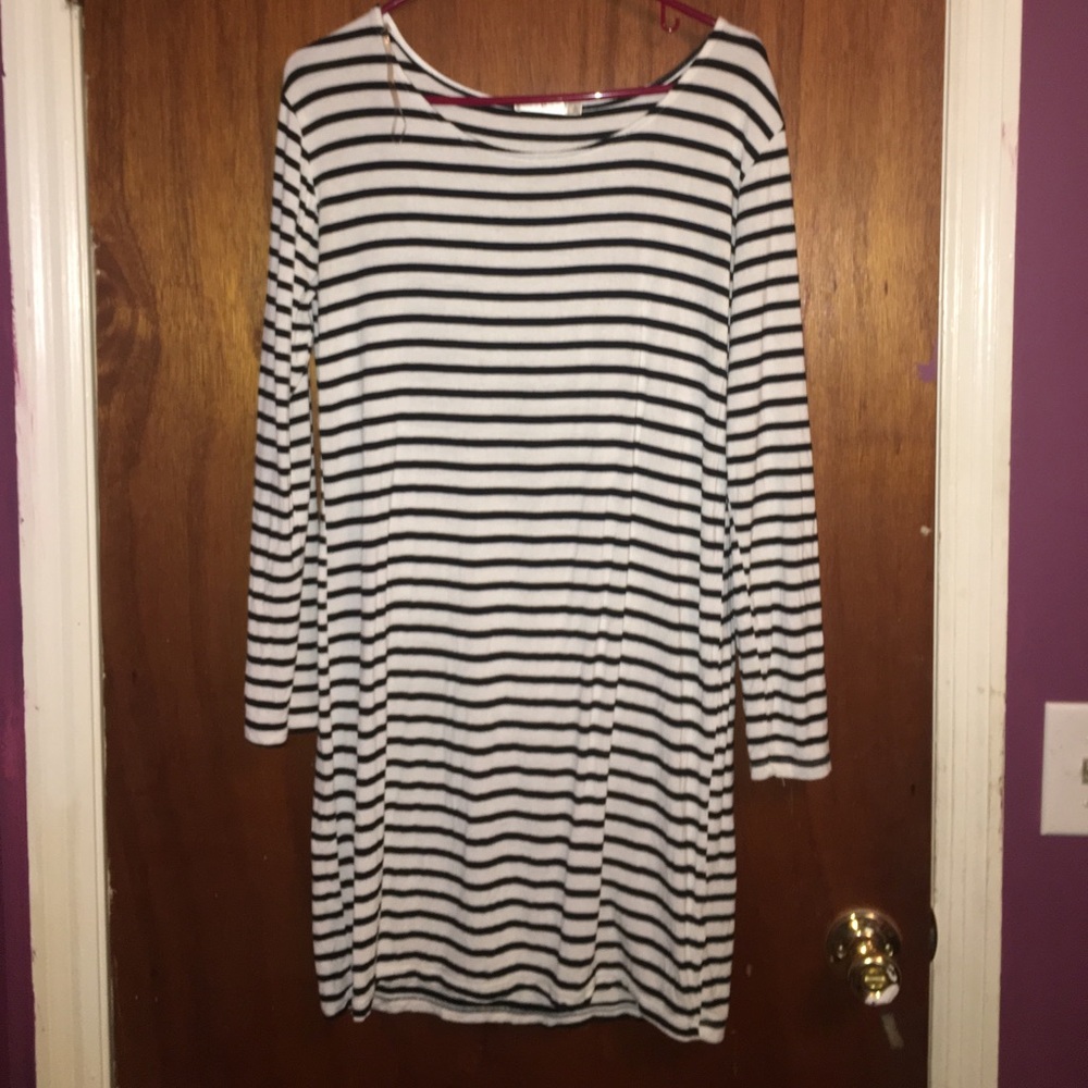 Black and White Striped Dress