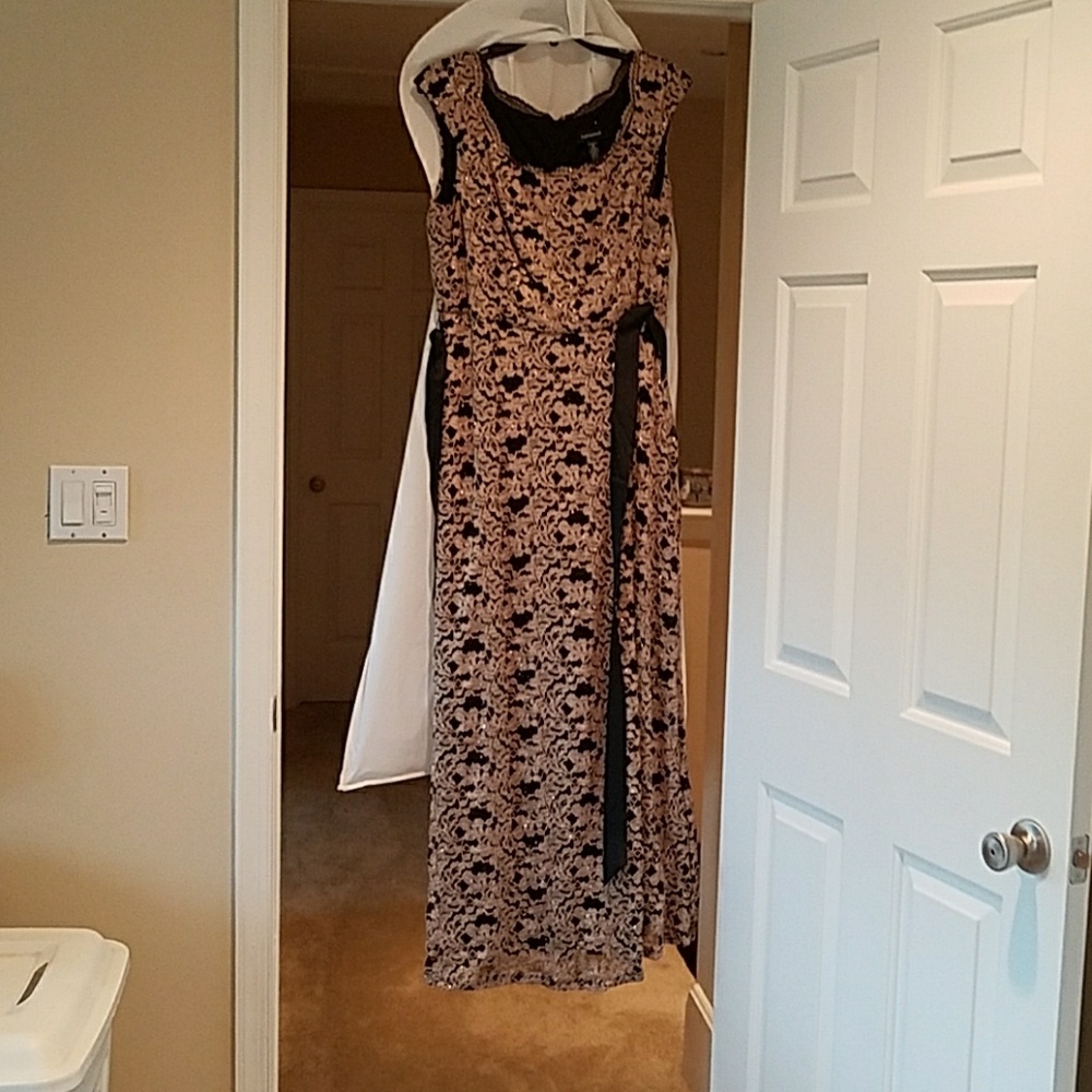 R&m Richards black and gold dress