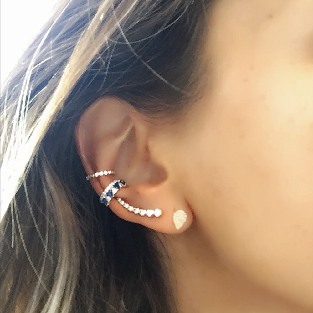 Ear climber sterling and gold vermeil