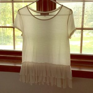 Small Loft Ruffled-hem Top