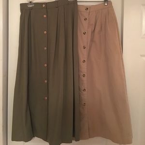 Fashion Khaki Skirt and Olive Green Skirt