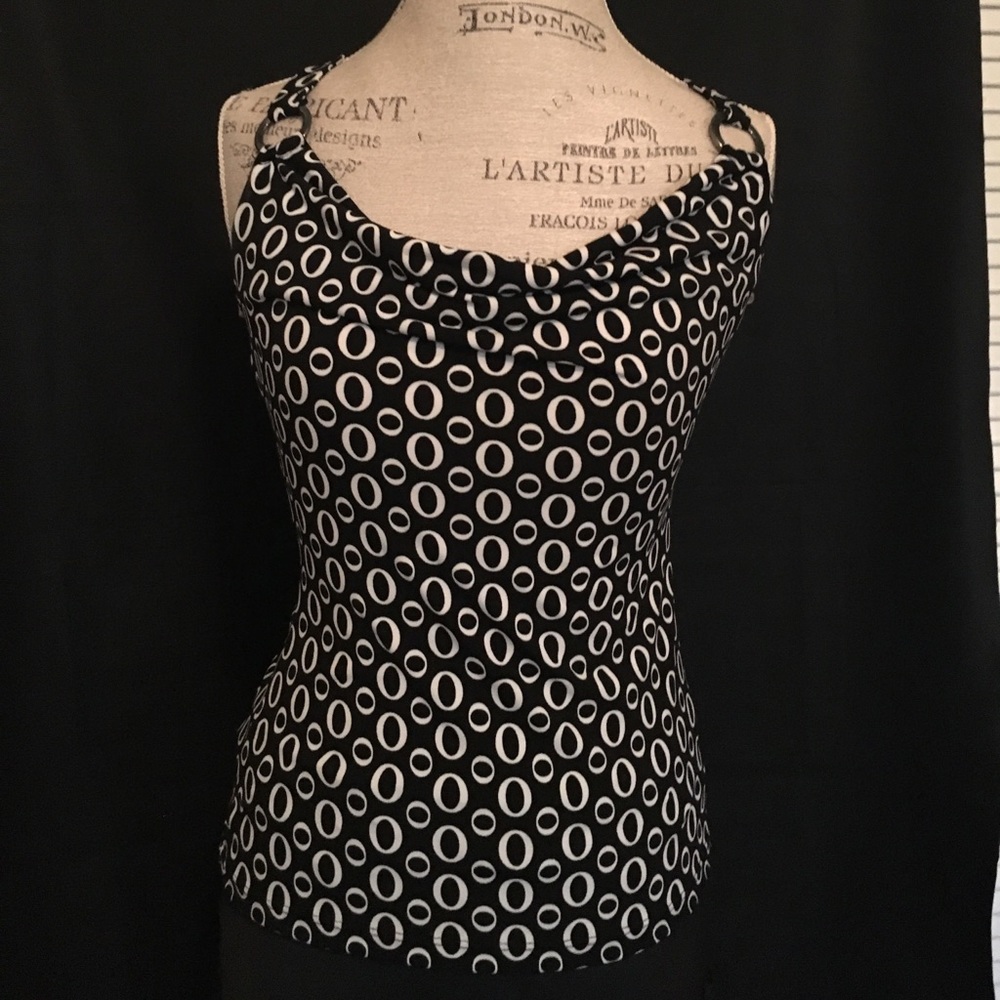 Black and white summer blouse