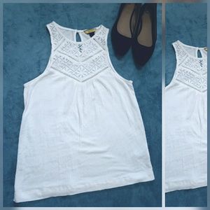 White Halter Laced top