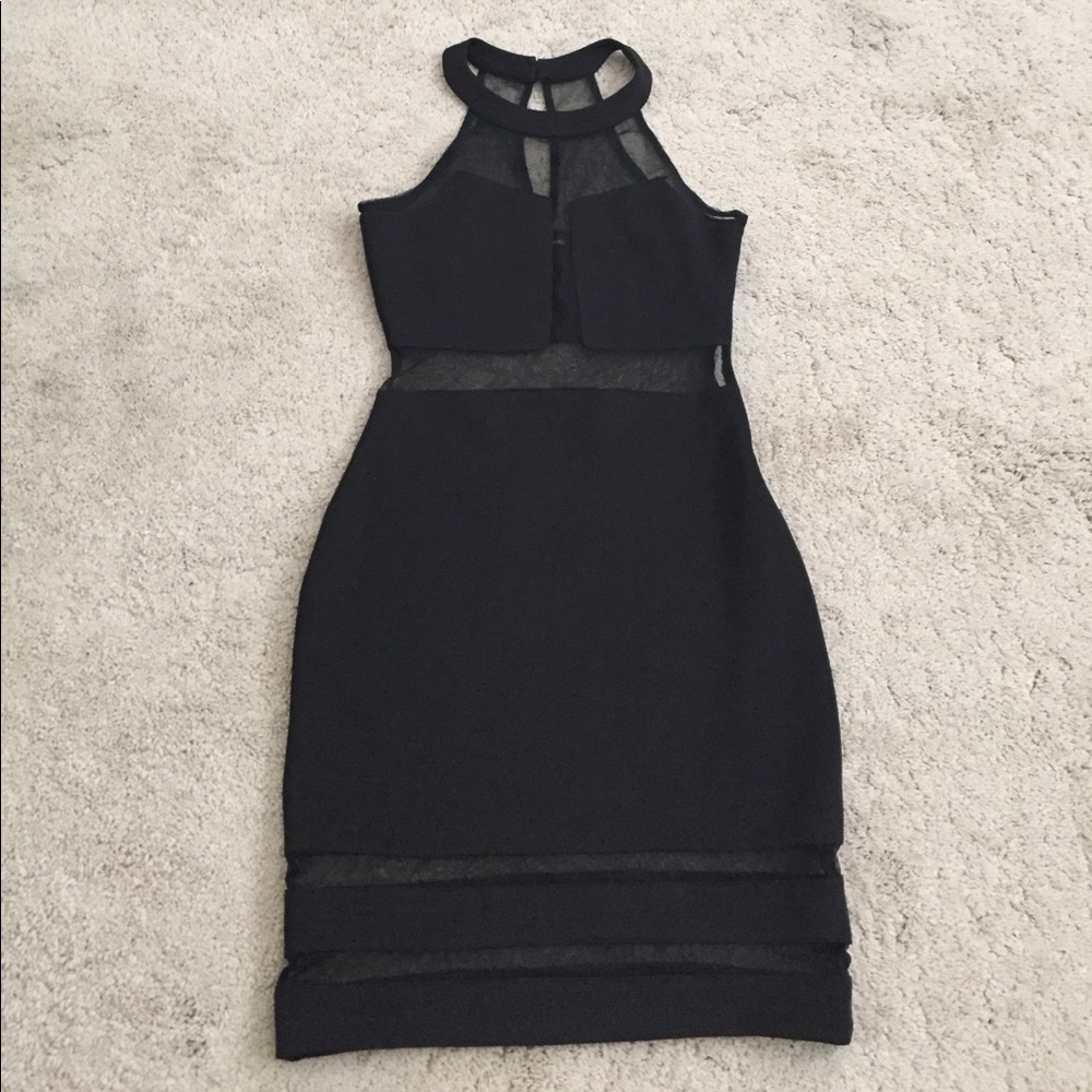 New FOREIGN EXCHANGE MESH CUTOUT DRESS
