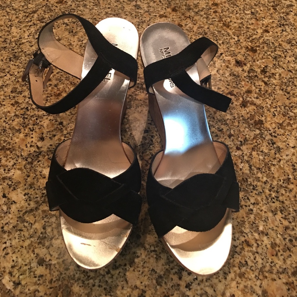 SALE! Black Suede MK Wedges