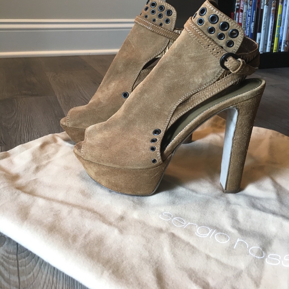 Sergio Rossi Suede Platform Heels