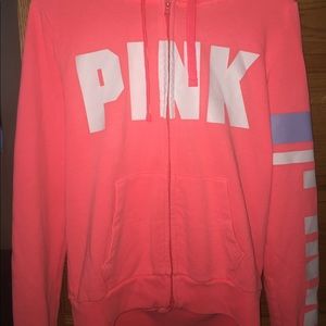 Pink zip/up hoodie size S