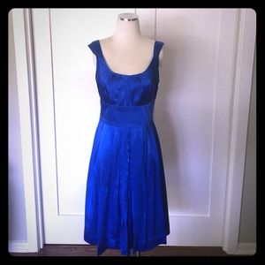 Royal blue silk cocktail dress