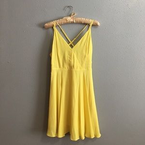XXI yellow crossed straps dress