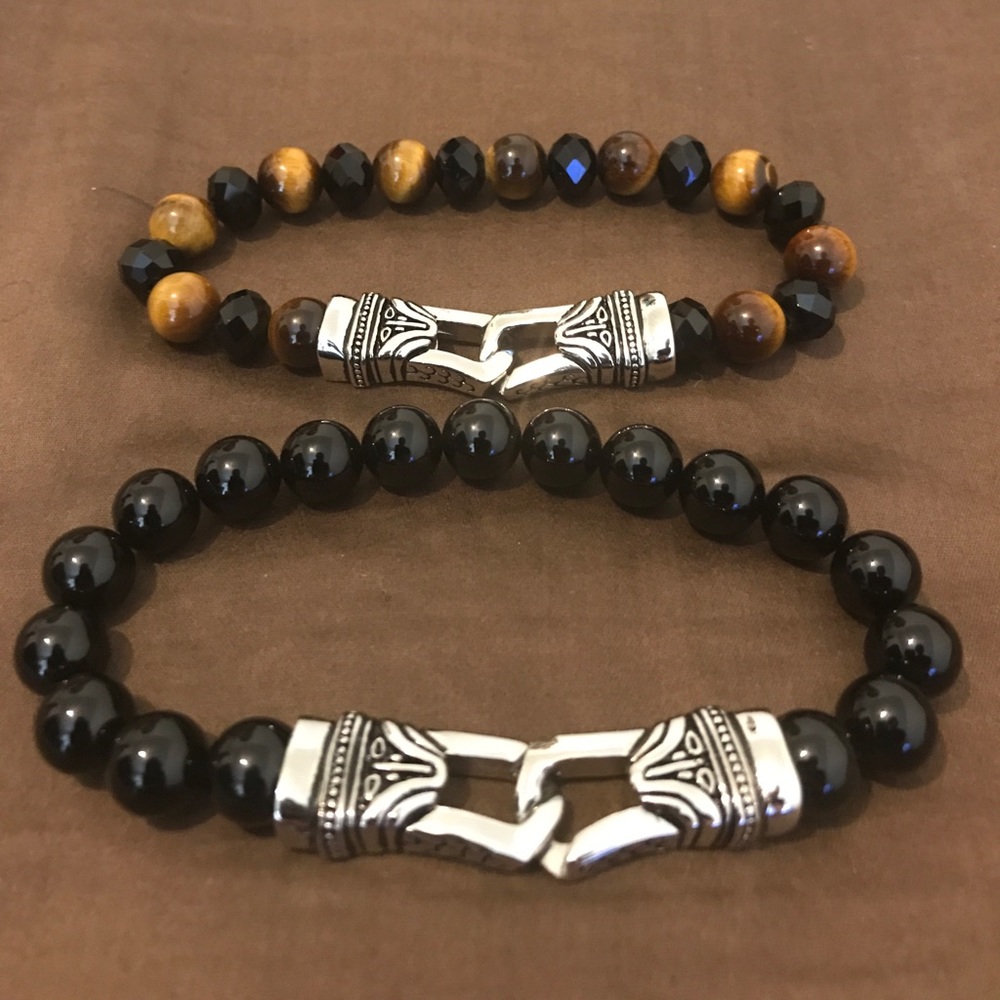 Men's Beaded/Stainless Steel Bracelets