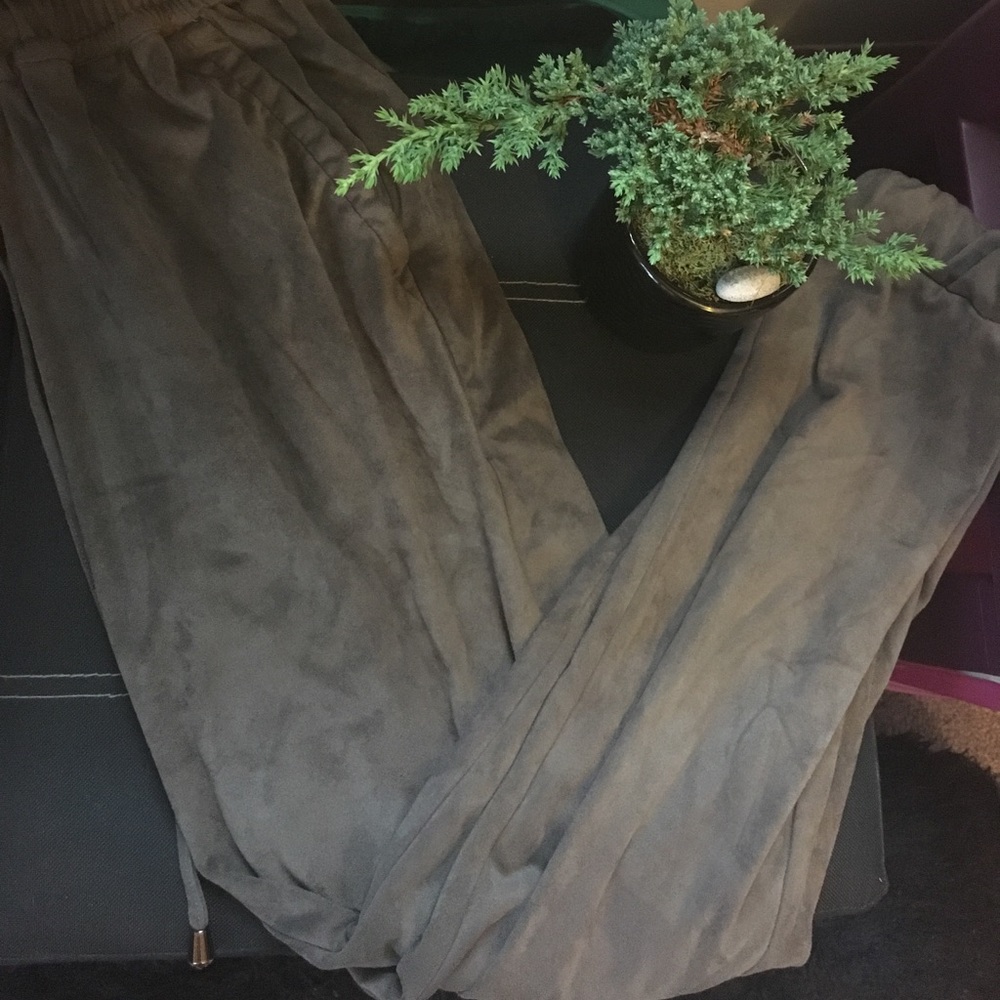 Soft brown suede pants
