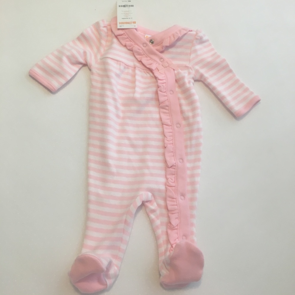NWT Gymboree Striped Side-Snap Footed Pajamas