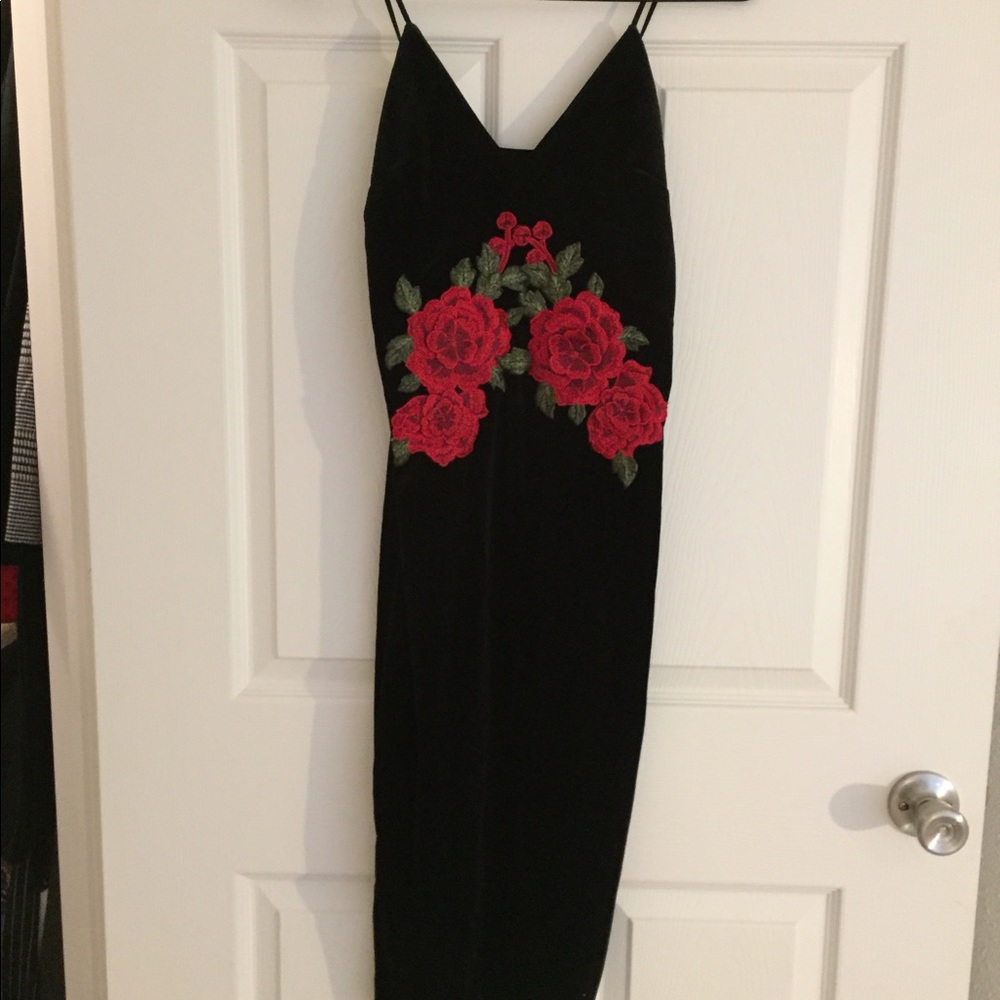 velvet floral dress