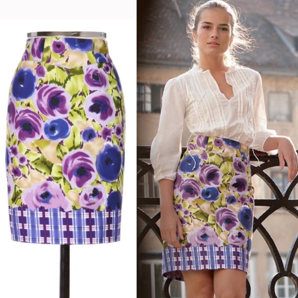 🎉HP!! Anthropologie Baraschi Floral Pencil Skirt