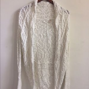 Anthropologie cream chunky knit open sweater