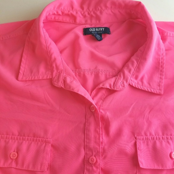 Old Navy Hot Pink Silkish Blouse - Picture 2 of 3