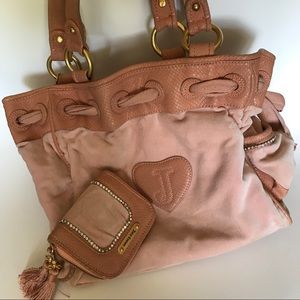 Juicy Couture pink velour terry bag w wallet
