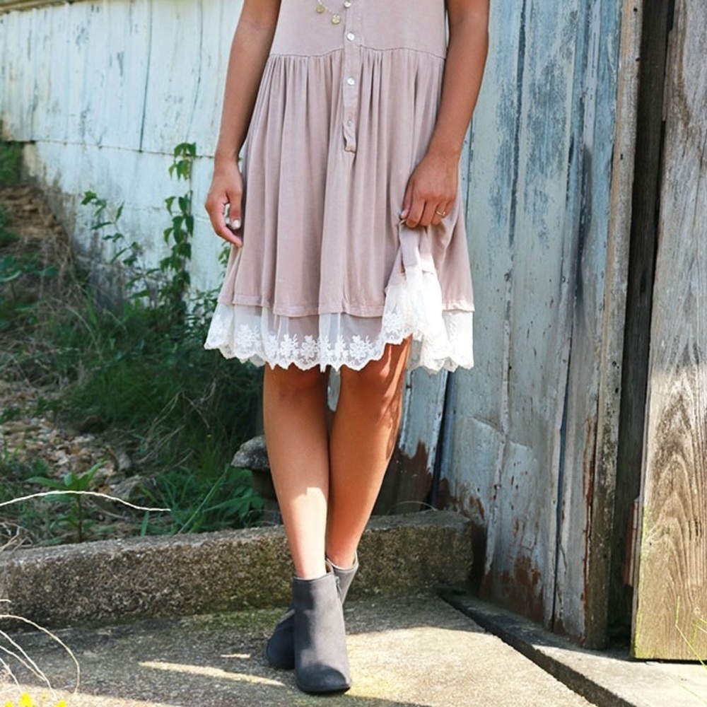 Charcoal Wedge Stacked Heel Ankle Bootie - Picture 2 of 5