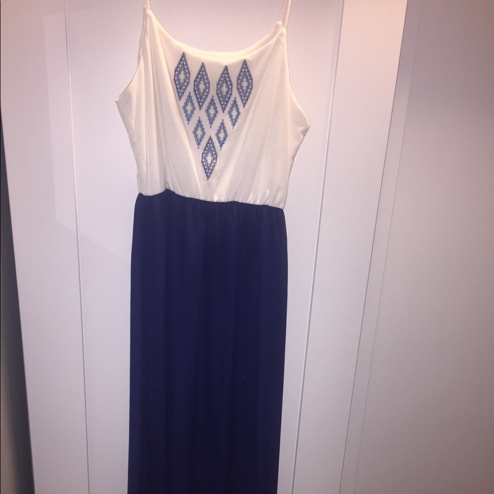 Navy blue and white maxi