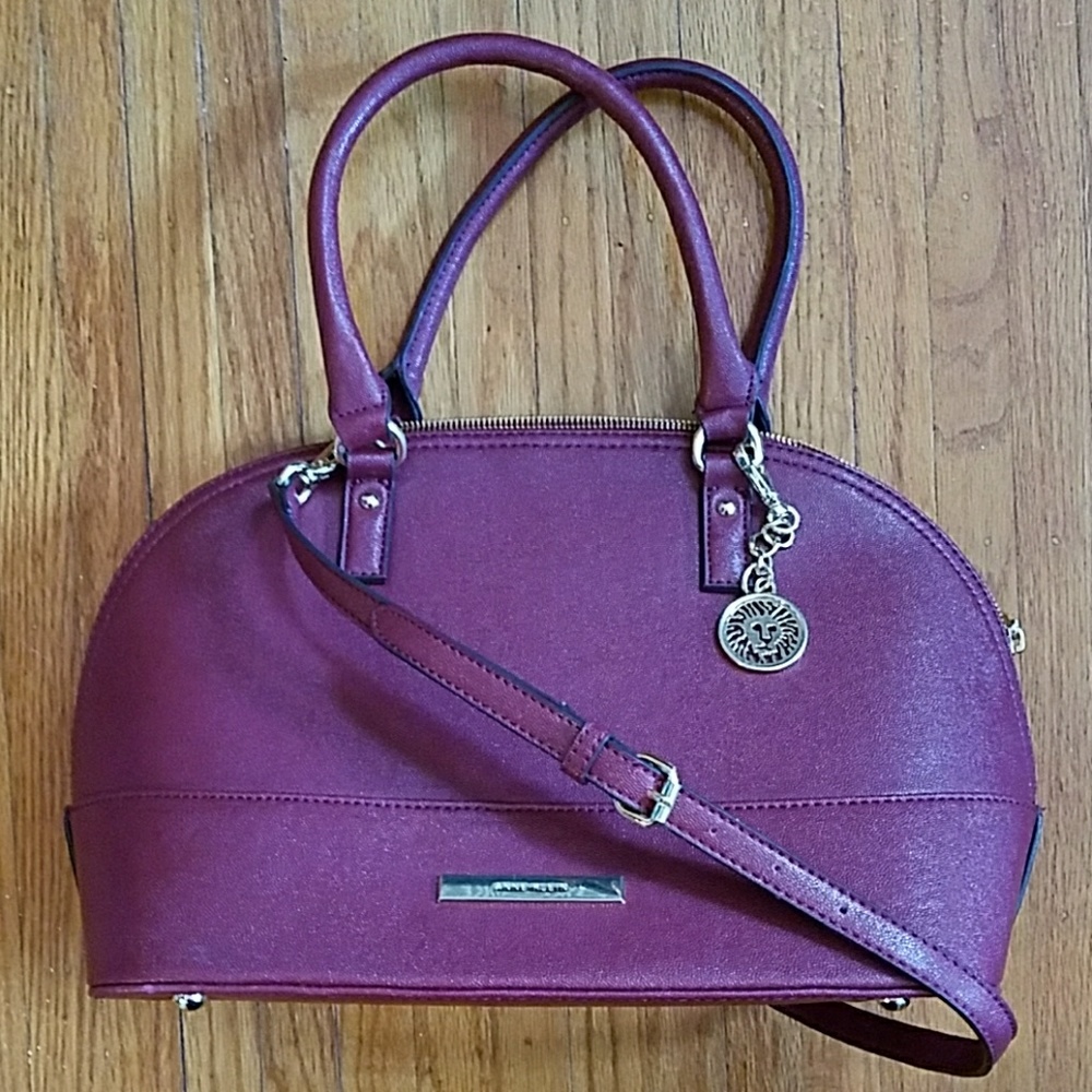 Burgundy handbag, Anne Klein