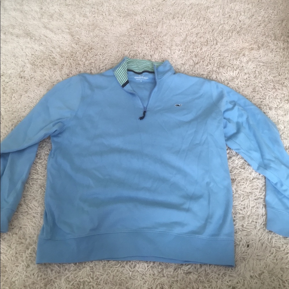 Baby blue men's Quarter zip from vineyard vines