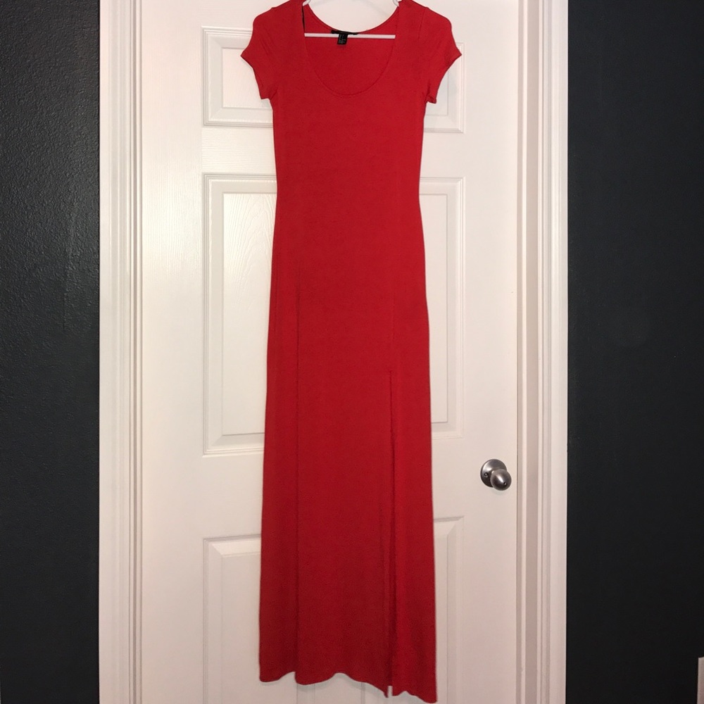 Red maxi dress
