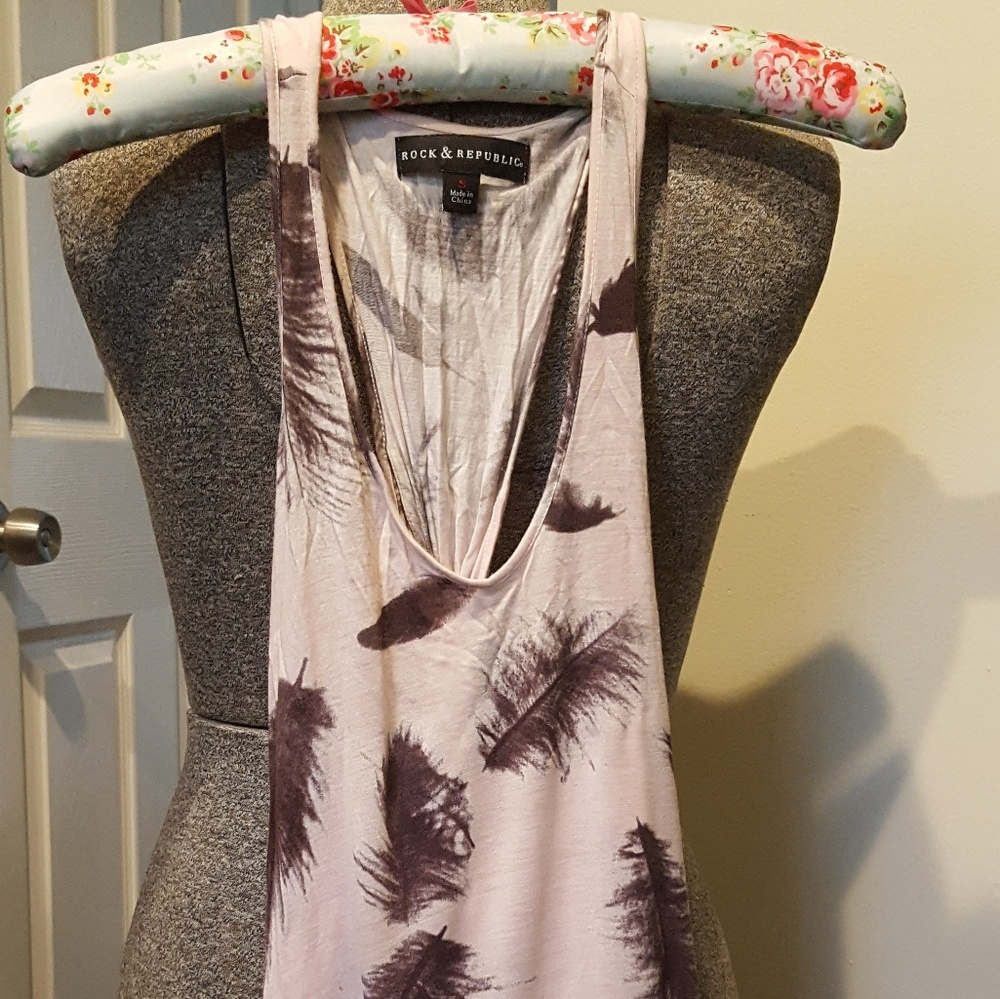 Rock & Republic Pink Feather Tank