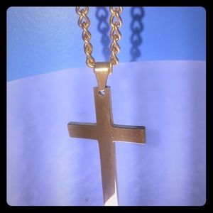 Stainless steel Gold painted cross