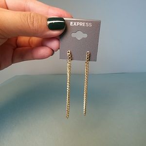 EXPRESS Chain Link Status Drop Earrings - Gold