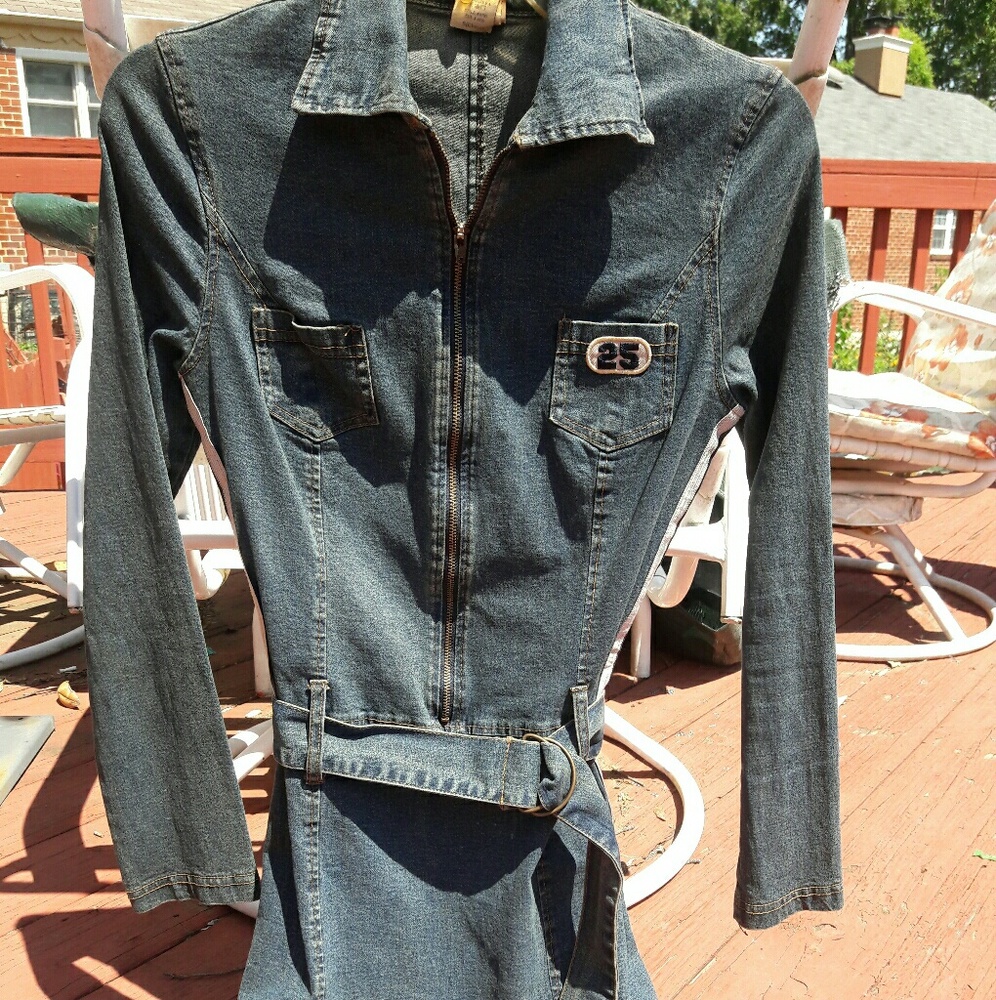 **DONATED**Zip Up Denim Sporty Mini Dress