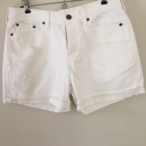 J.Crew white ripped Jean shorts