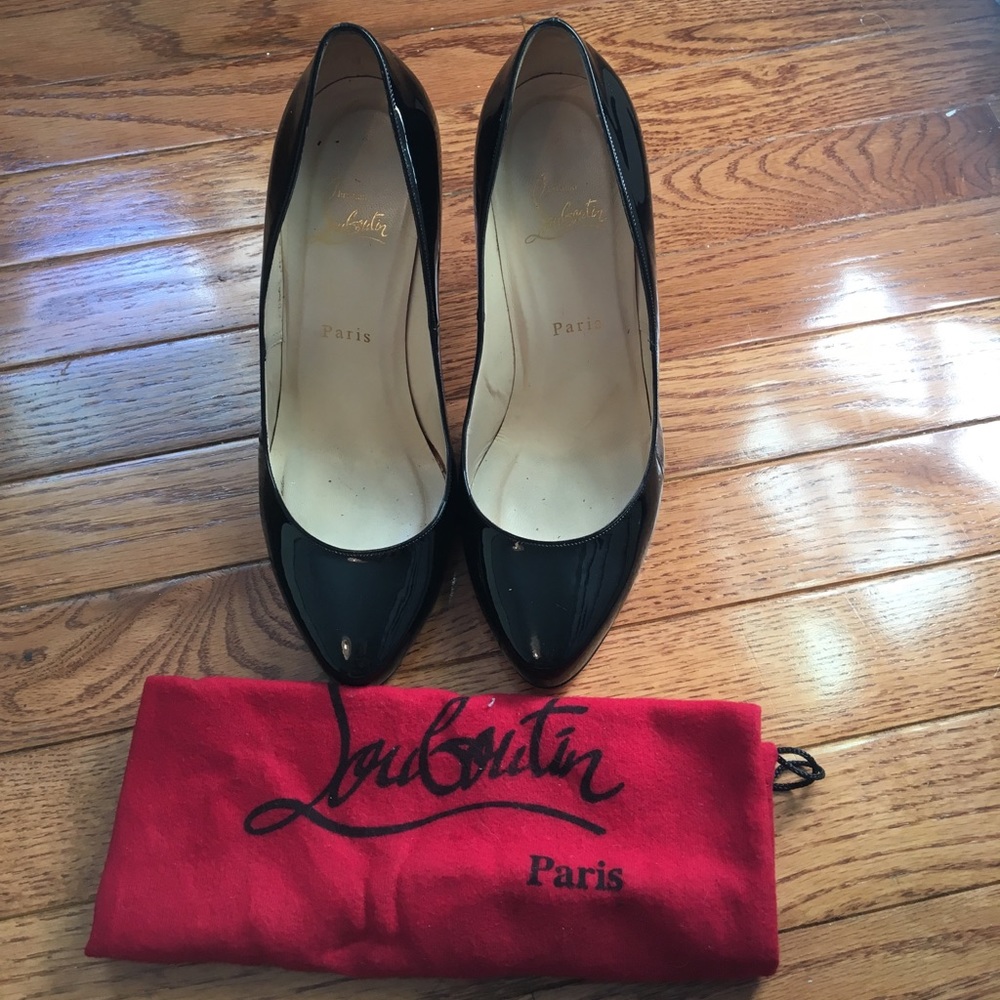 Christian Louboutain black patent shoes