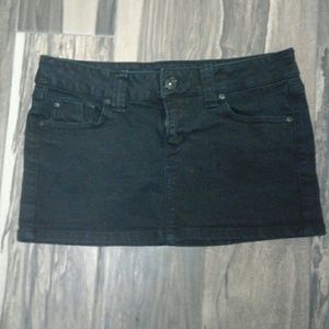 Black blue jean mini skirt (3)