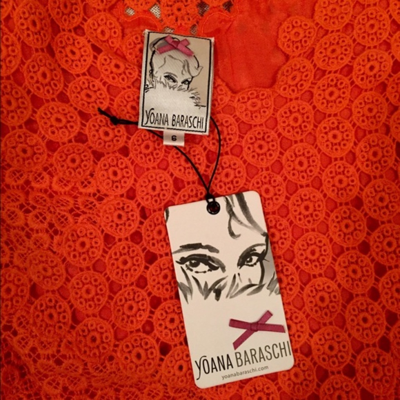 Yoana BARASCHI Orange Eyelet a Crochet Dress NWT! - Picture 2 of 3
