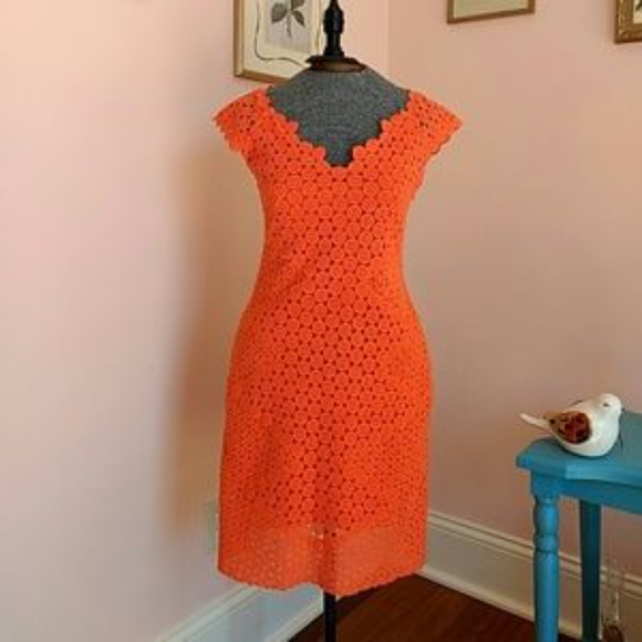 Yoana BARASCHI Orange Eyelet a Crochet Dress NWT! - Picture 3 of 3