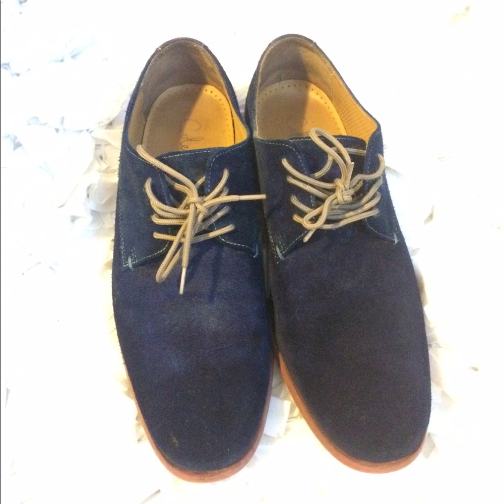 Cole Hann Blue Suede Derbys shoes