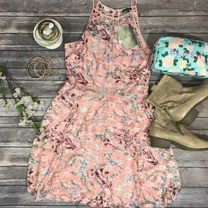 Floral lace overlay dress