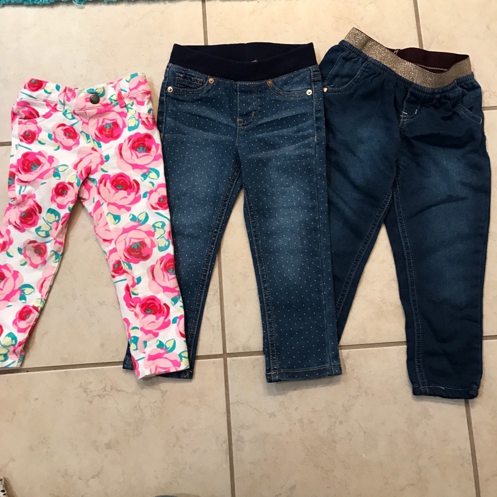 Girls 2T pants from children's place and target.