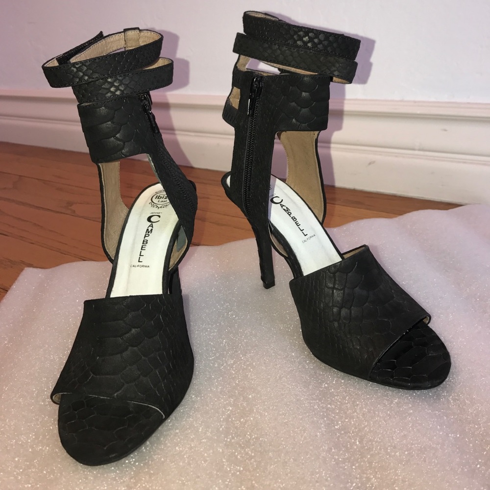 Jeffrey Campbell Python Strap Heels size 6.5