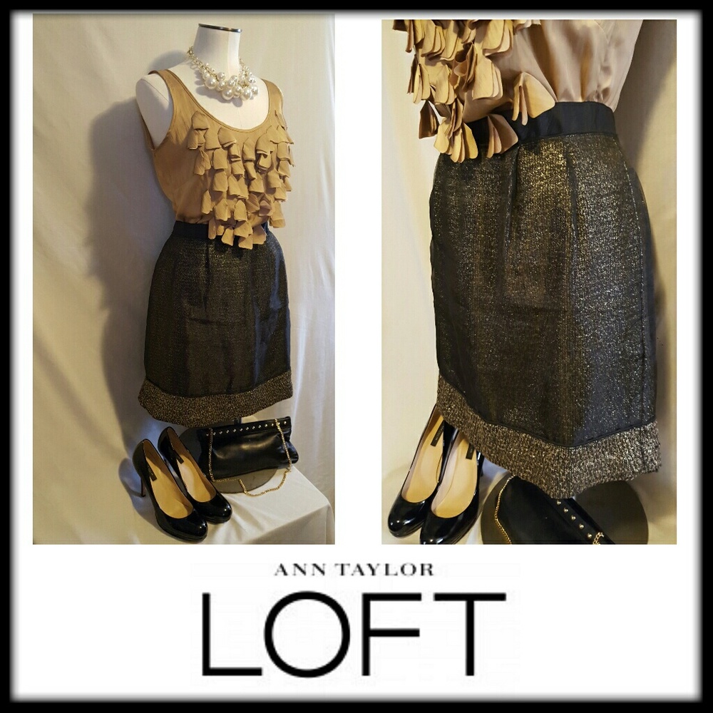 BOGO! ANNE TAYLOR LOFT Gorgeous Metallic Skirt