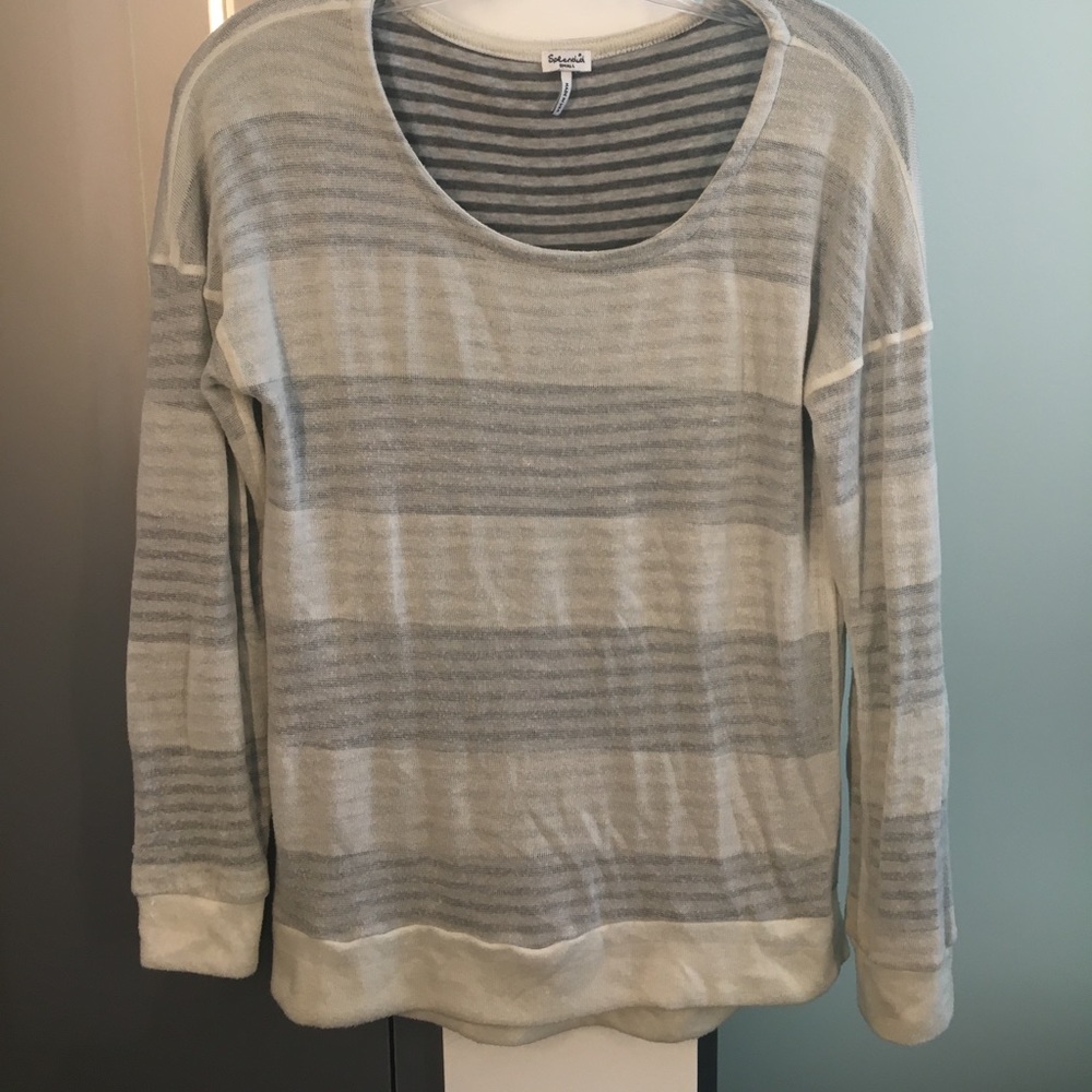 Splendid grey and white stripped sweater